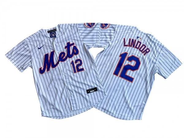 New York Mets #12 Francisco Lindor White Home Limited Jersey by My Store