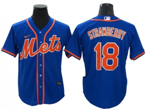 New York Mets #18 Darryl Strawberry Royal Alternate Cool Base Jersey by My Store