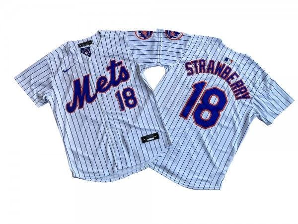 New York Mets #18 Darryl Strawberry White Limited Jersey by My Store