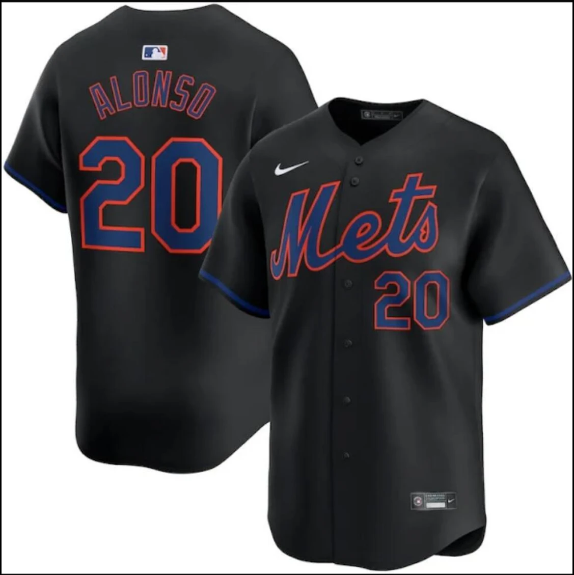 New York Mets #20 Pete Alonso Jersey Stitched Black by My Store