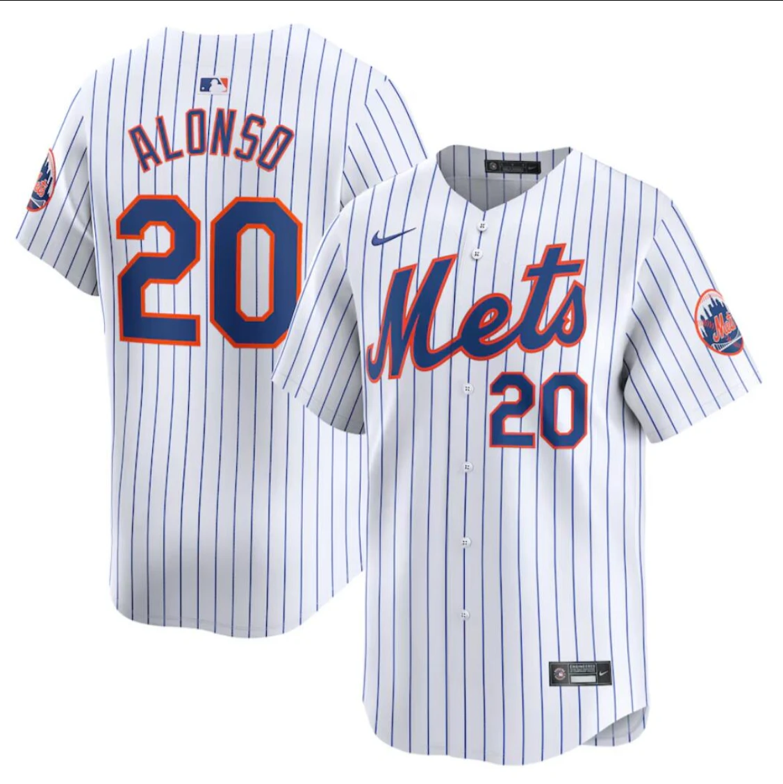 New York Mets #20 Pete Alonso Jersey Stitched White Alternate by My Store