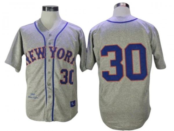 New York Mets #30 Nolan Ryan Gray 1969 Throwback Jersey by My Store