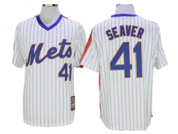 New York Mets #31 Mike Piazza White Cooperstown Collection Throwback Jersey by My Store
