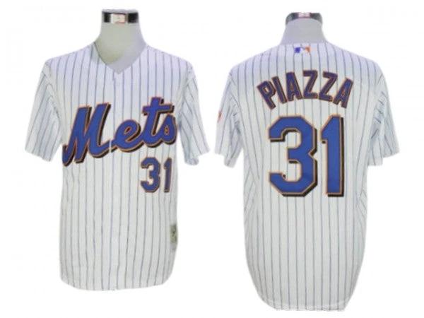 New York Mets #31 Mike Piazza White Pinstripe Throwback Jersey by My Store
