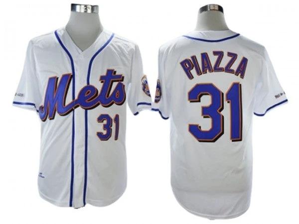 New York Mets #31 Mike Piazza White Throwback Jersey by My Store