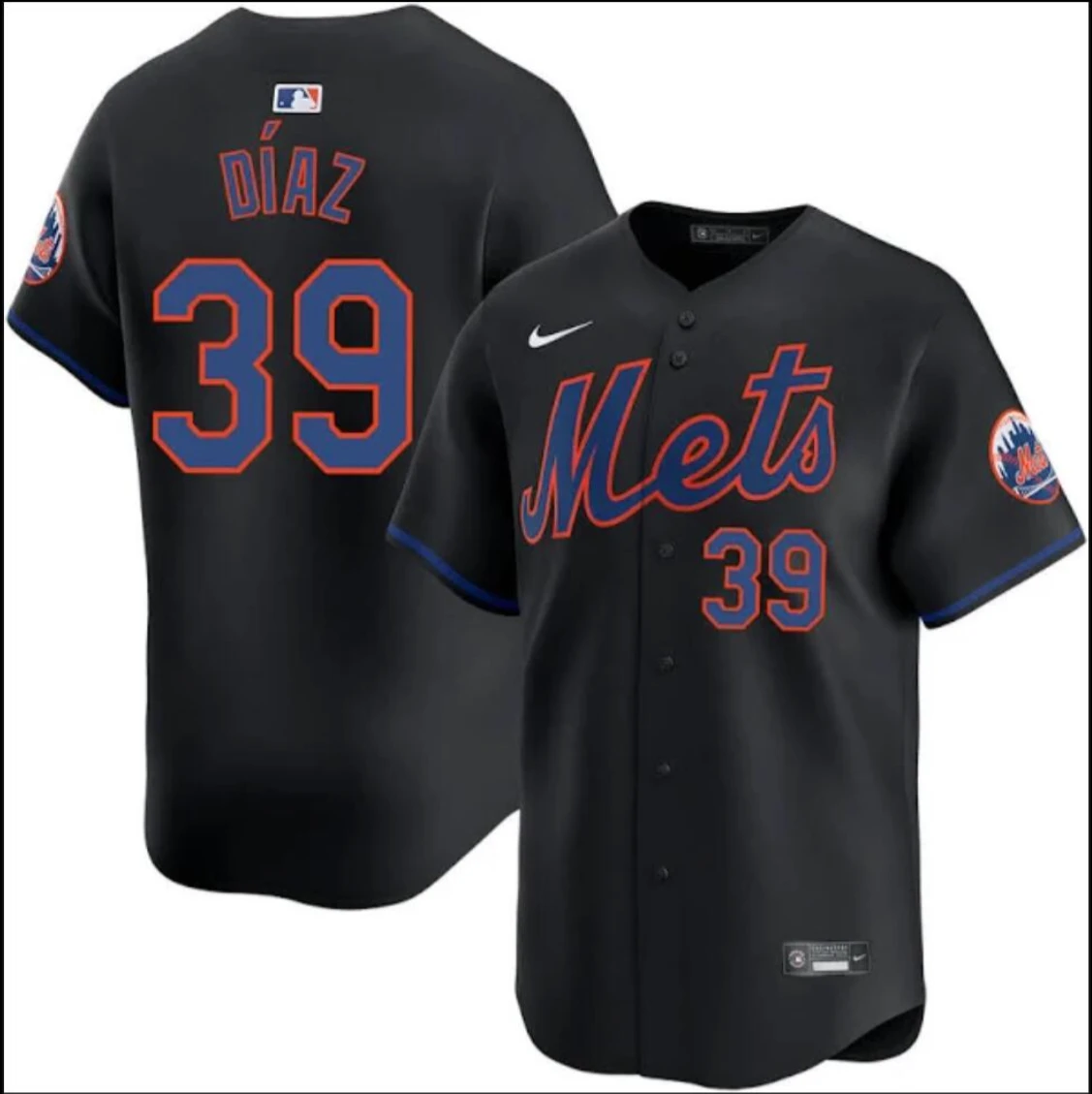 New York Mets #39 Edwin Diaz Jersey Stitched Black by My Store