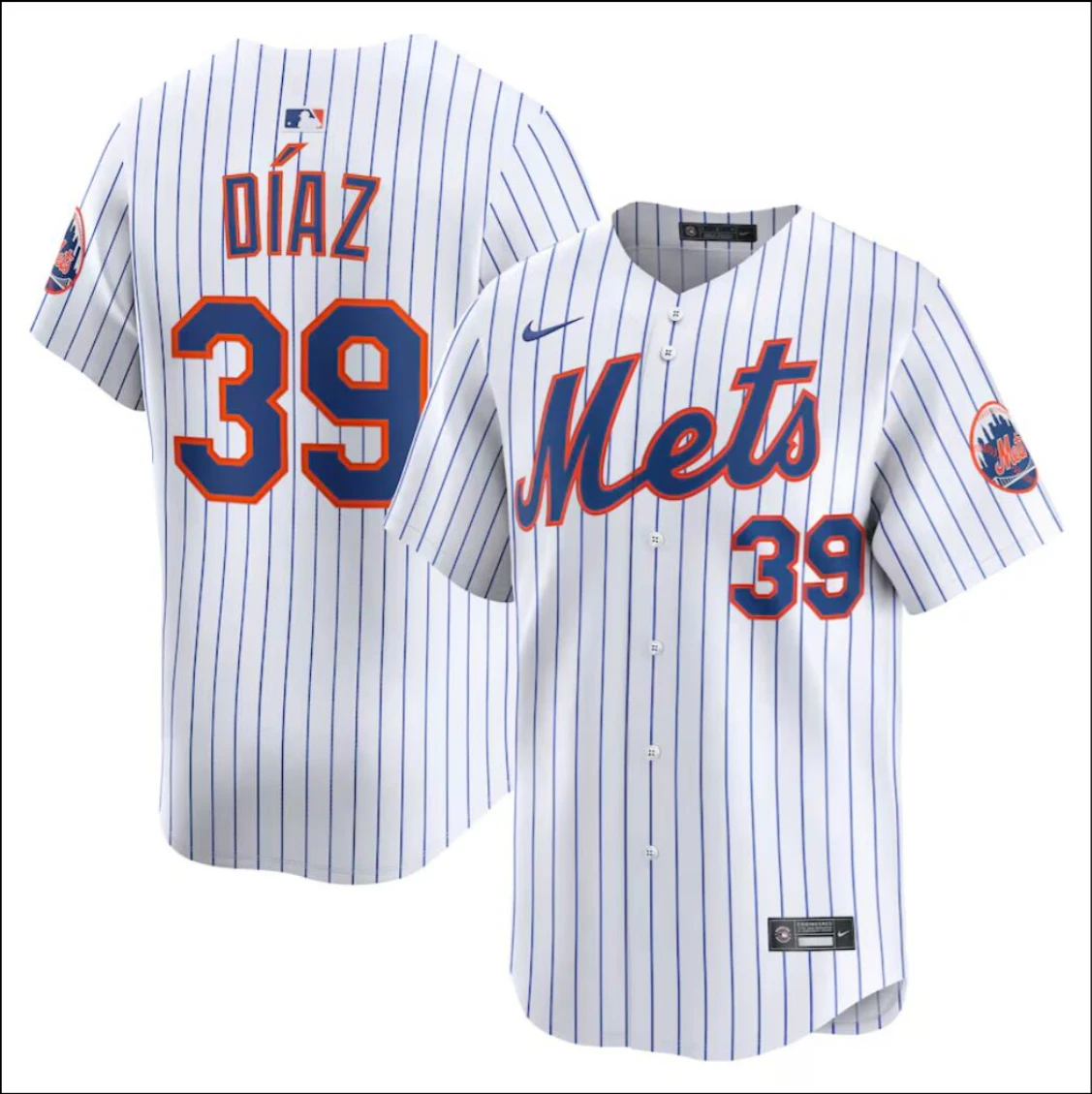 New York Mets #39 Edwin Diaz Jersey Stitched White Alternate by My Store