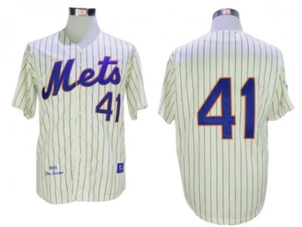 New York Mets #41 Tom Seaver Cream Pinstripe 1969 Throwback Jersey by My Store