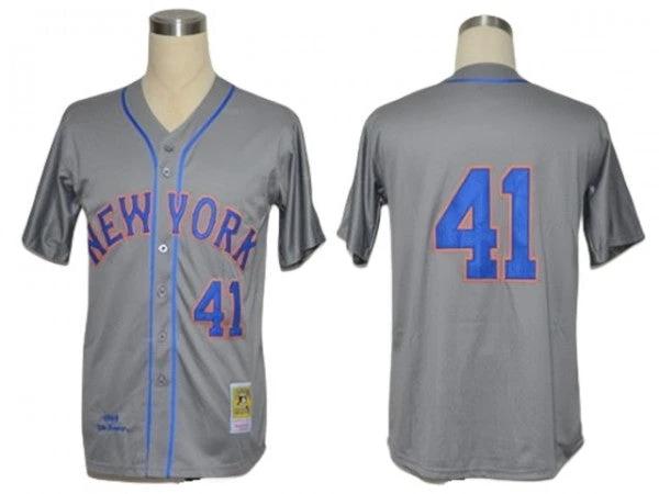 New York Mets #41 Tom Seaver Gray Throwback Jersey by My Store