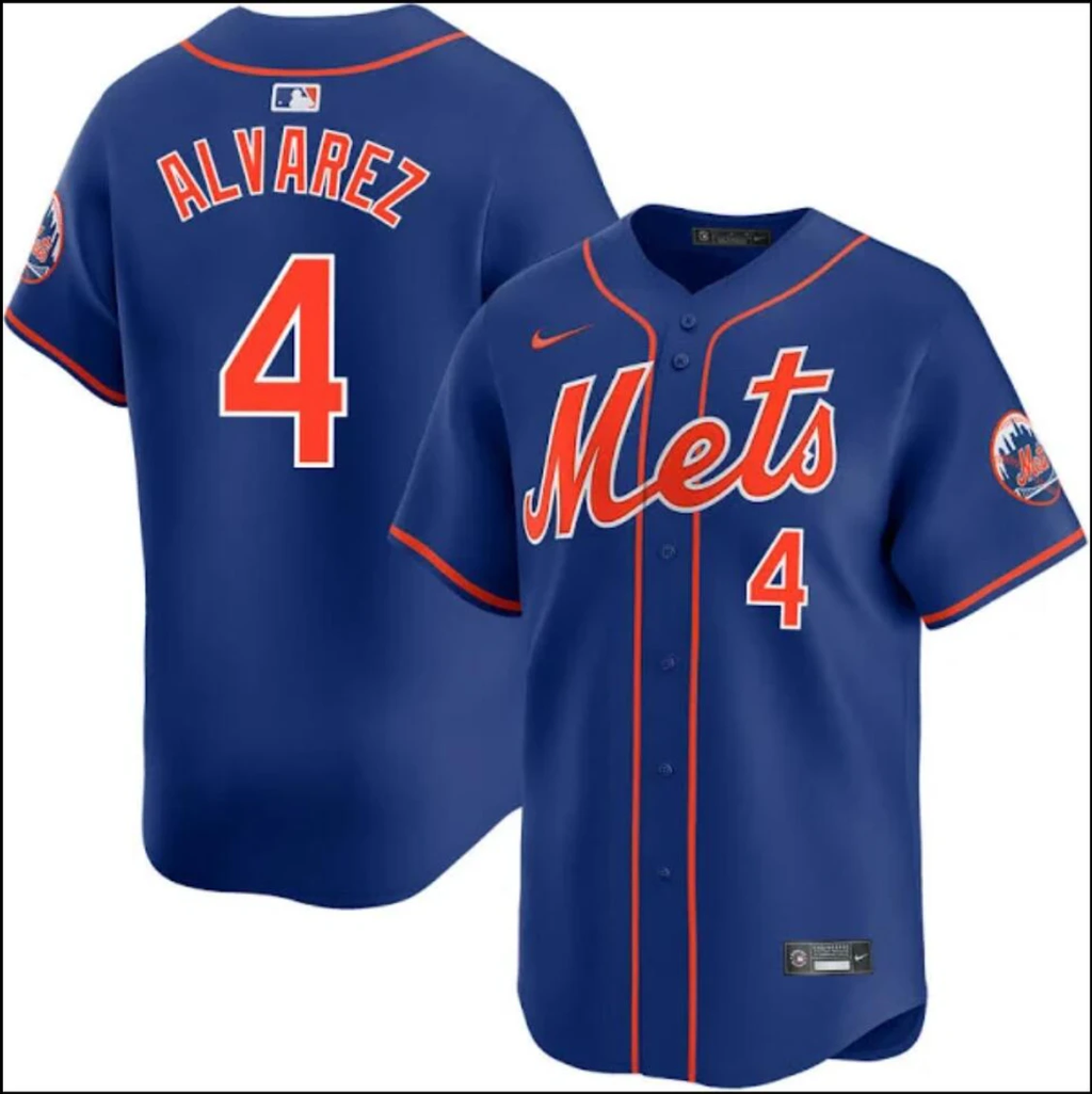 New York Mets #4 Francisco Alvarez Jersey Stitched Blue by My Store