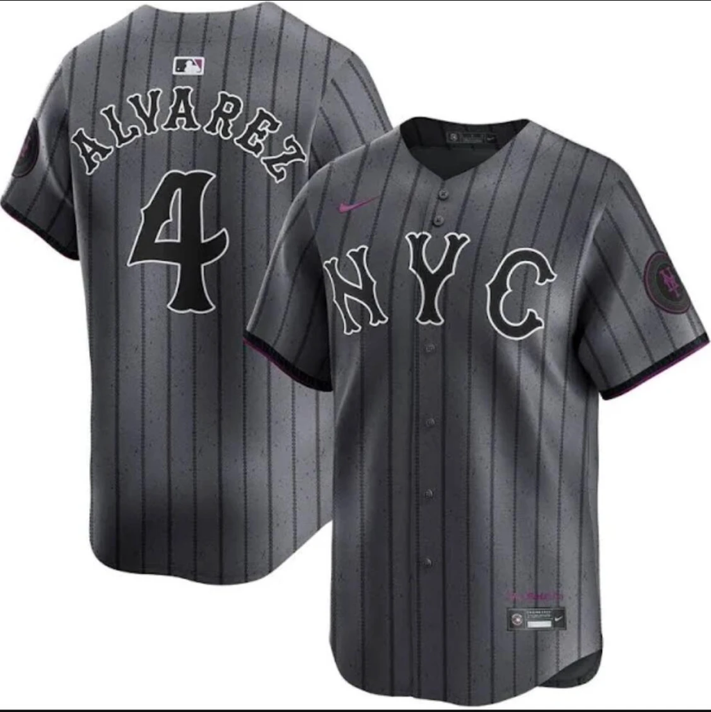 New York Mets #4 Francisco Alvarez Jersey Stitched Grey Alternate by My Store