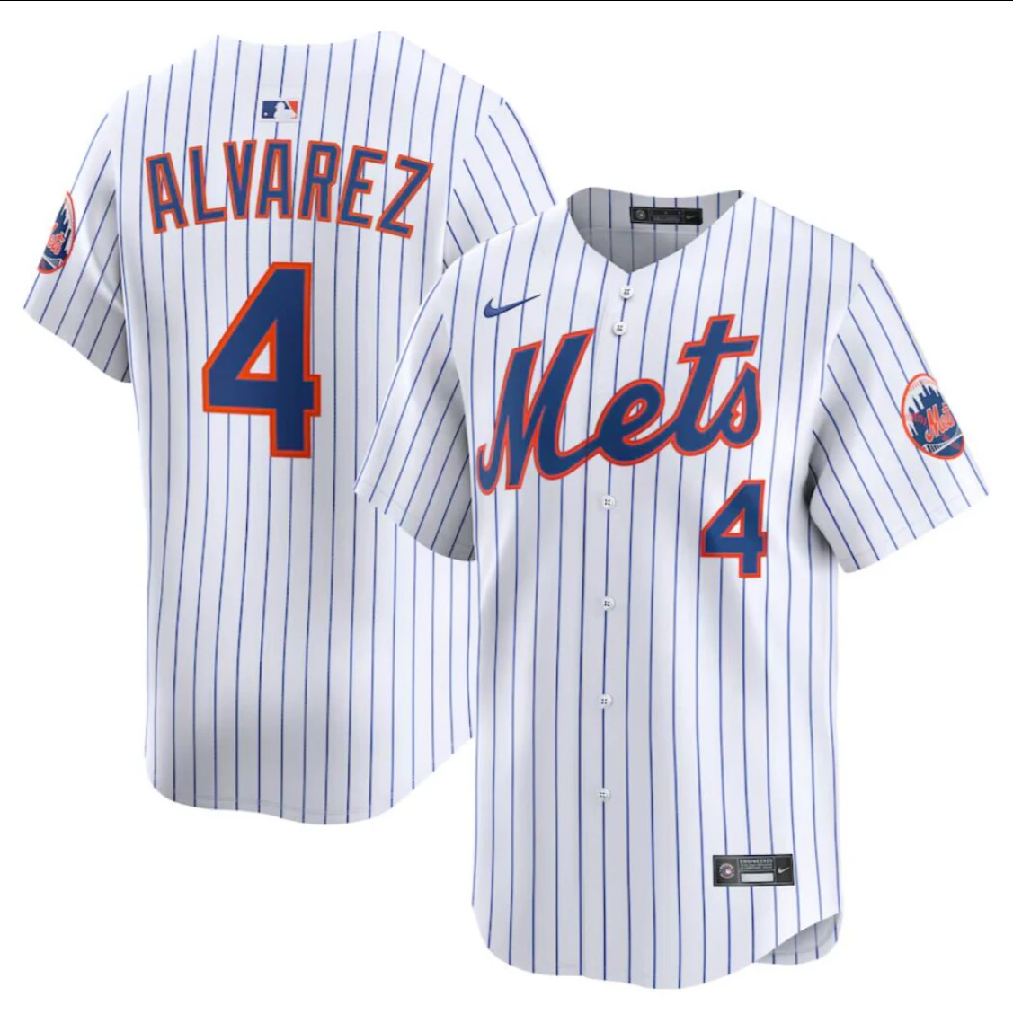 New York Mets #4 Francisco Alvarez Jersey Stitched White Alternate by My Store