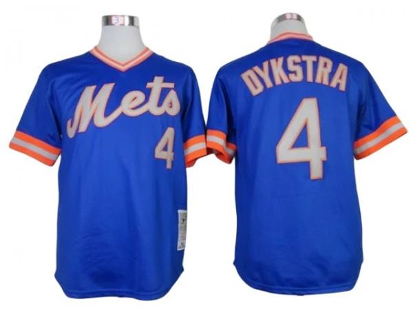 New York Mets #4 Lenny Dykstra Blue Throwback Jersey by My Store