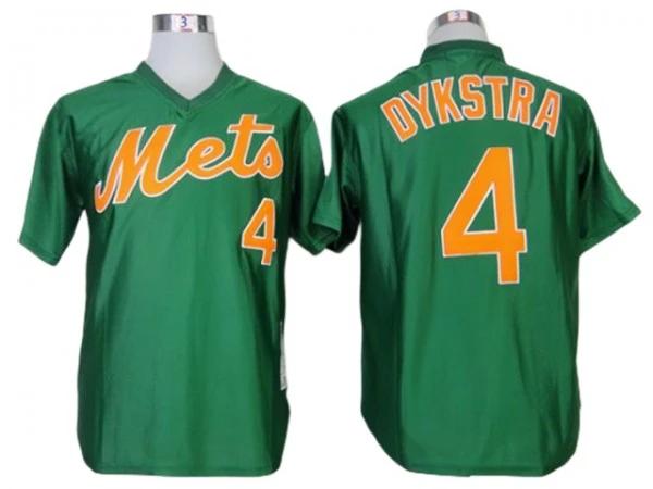 New York Mets #4 Lenny Dykstra Green Throwback Jersey by My Store