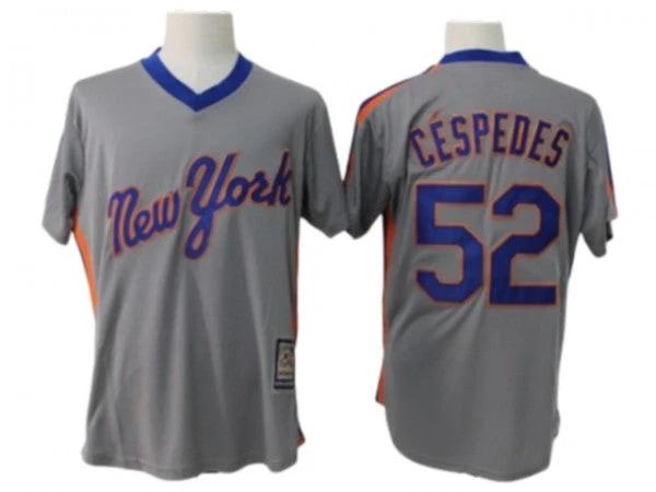 New York Mets #52 Yoenis Cespedes Gray Cooperstown Collection Throwback Jersey by My Store