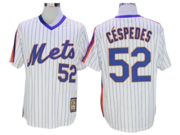 New York Mets #52 Yoenis Cespedes White Cooperstown Collection Throwback Jersey by My Store