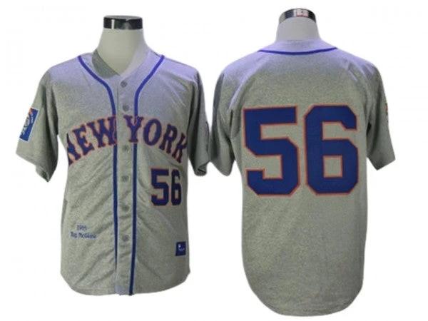 New York Mets #56 Tug McGraw Gray 1965 Throwback Jersey by My Store