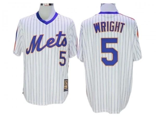New York Mets #5 David Wright White Cooperstown Collection Throwback Jersey by My Store