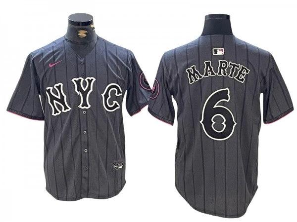 New York Mets #6 Starling Marte Graphite 2024 City Connect Limited Jersey by My Store