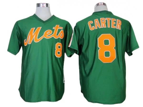 New York Mets #8 Gary Carter Green Throwback Jersey by My Store