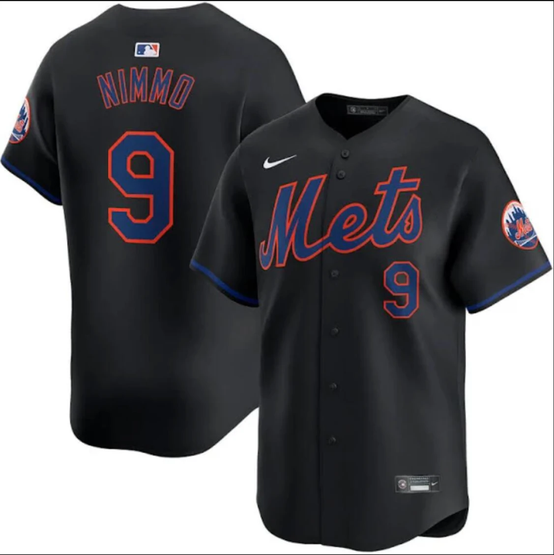 New York Mets #9 Brandon Nimmo Jersey Stitched Black by My Store