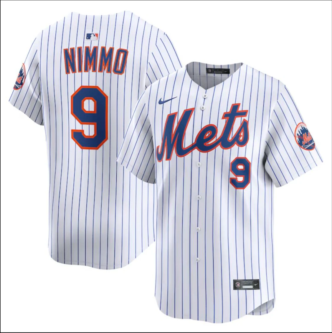 New York Mets #9 Brandon Nimmo Jersey Stitched White Alternate by My Store