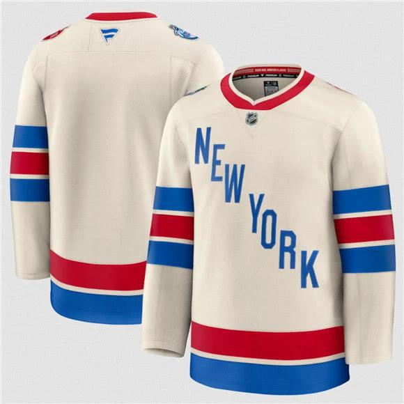 New York Rangers Blank Cream 2026 Winter Classic Stitched Hockey Jersey by Hockey David