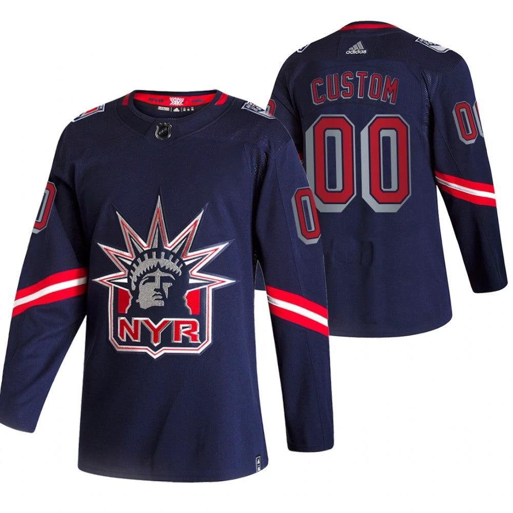 New York Rangers Custom Navy 2020-21 Alternate Player NHL Jersey by Hockey David
