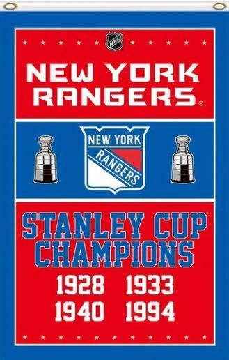 New York Rangers Flag 4 Times Stanley Cup Champions 3X5Ft Polyester Digital Print Banner USA by flagsjustdoit