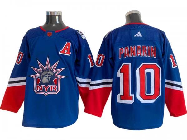 New York Rangers #10 Artemi Panarin Blue 2022&23 Reverse Retro Jersey by Hockey David