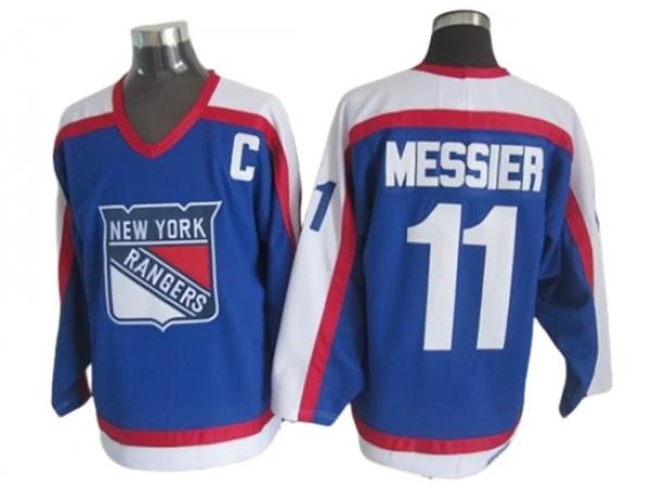 New York Rangers #11 Mark Messier Blue 1977 Vintage CCM Jersey by Hockey David
