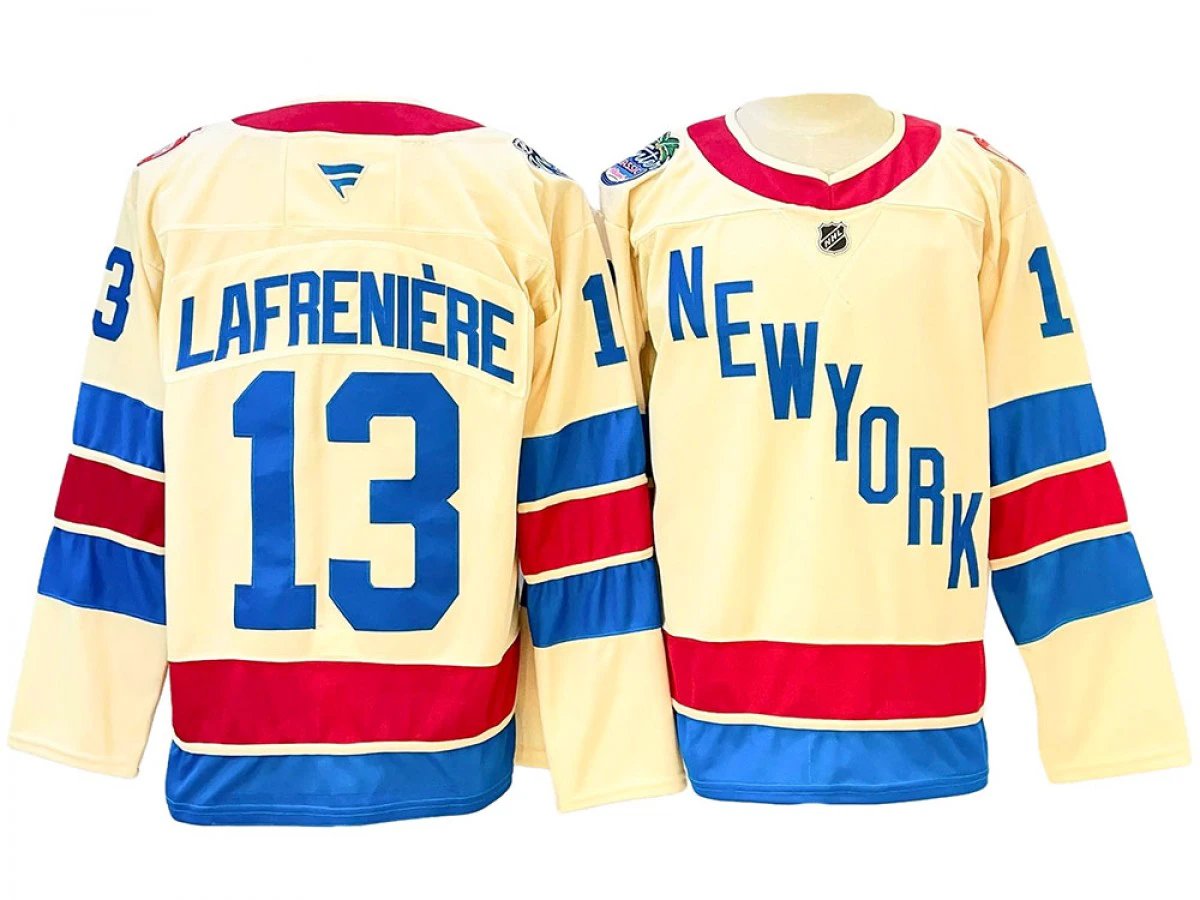 New York Rangers #13 Alexis Lafreniere Beige 2026 NHL Winter Classic Jersey by Hockey David