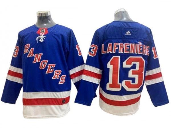 New York Rangers #13 Alexis Lafreniere Blue Home Jersey by Hockey David