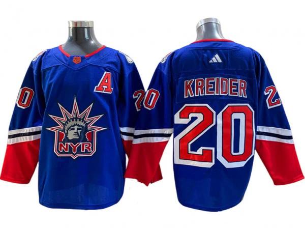 New York Rangers #20 Chris Kreider Royal Reverse Retro 2.0 Jersey by Hockey David
