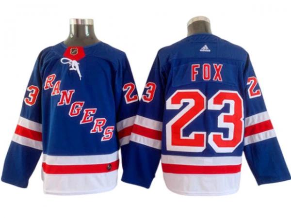 New York Rangers #23 Adam Fox Blue Home Jersey by Hockey David