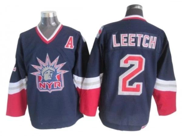 New York Rangers #2 Brian Leetch 1998 Vintage CCM Jersey - Navy by Hockey David