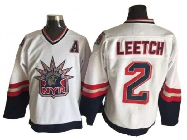 New York Rangers #2 Brian Leetch Blue 75TH Vintage CCM Jersey by Hockey David