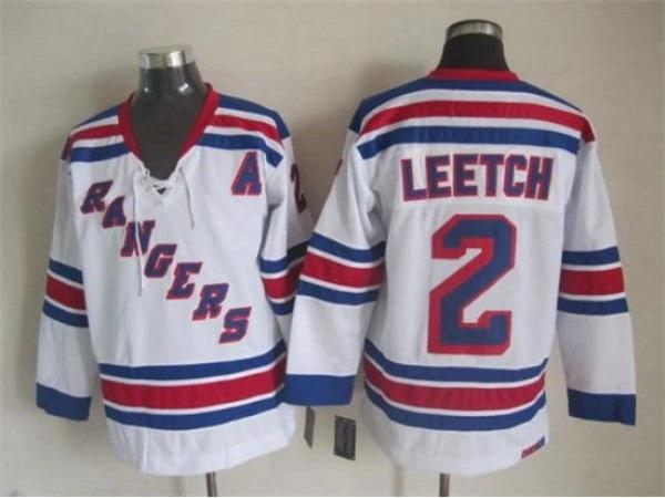 New York Rangers #2 Brian Leetch Vintage CCM Jersey - White by Hockey David