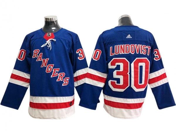 New York Rangers #30 Henrik Lundqvist Blue Home Jersey by Hockey David