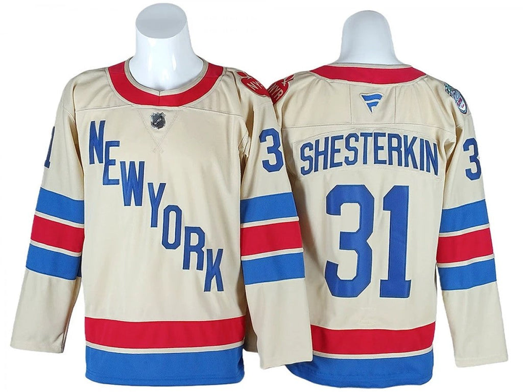 New York Rangers #31 Igor Shesterkin Beige 2026 NHL Winter Classic Jersey by Hockey David