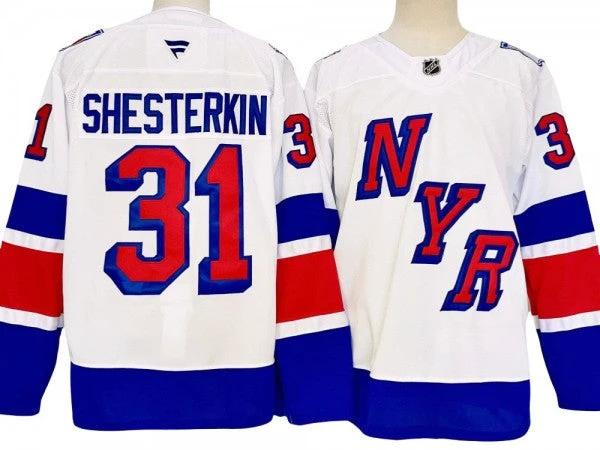 New York Rangers #31 Igor Shesterkin White 2024 Stadium Jersey by Hockey David
