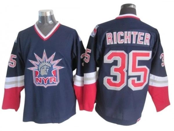 New York Rangers #35 Mike Richter 1998 Vintage CCM Jersey - Navy by Hockey David