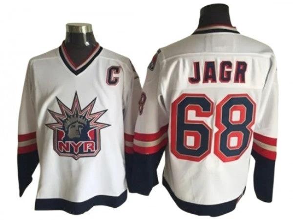 New York Rangers #68 Jaromir Jagr 1998 Vintage CCM Jersey - White by Hockey David