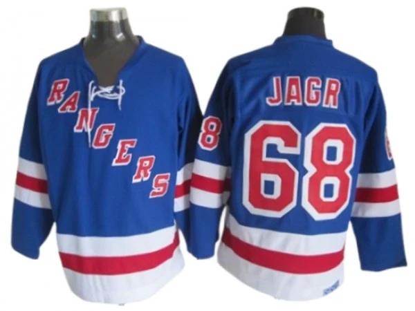 New York Rangers #68 Jaromir Jagr Blue Vintage CCM Jersey by Hockey David