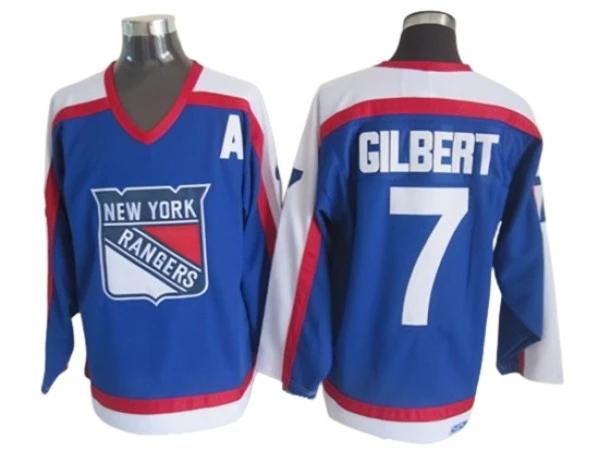 New York Rangers #7 Rod Gilbert Blue 1977 Vintage CCM Jersey by Hockey David