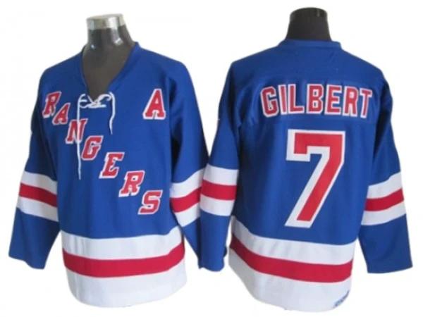 New York Rangers #7 Rod Gilbert Blue Vintage CCM Jersey by Hockey David