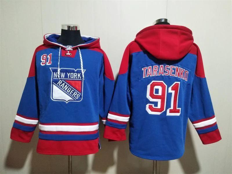 New York Rangers #91 Vladimir Tarasenko Pullover Hoodie by Hoodie Pullover