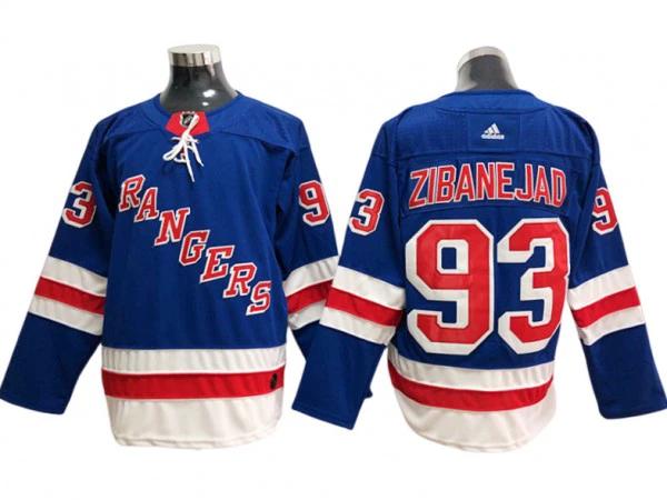 New York Rangers #93 Mika Zibanejad Blue Home Jersey by Hockey David