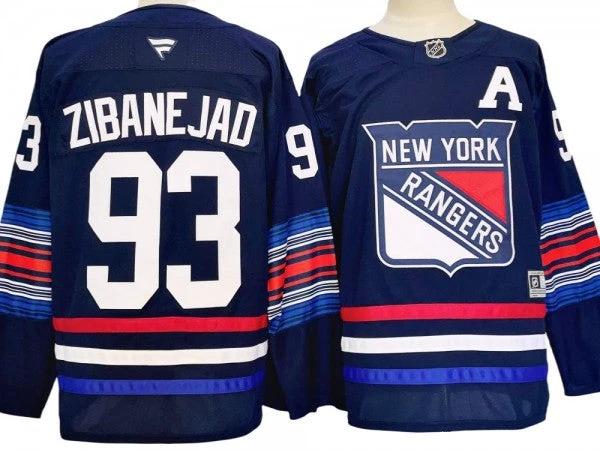 New York Rangers #93 Mika Zibanejad Navy Alternate 2024 Jersey by Hockey David
