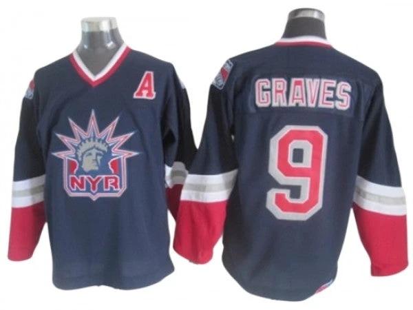 New York Rangers #9 Adam Graves 1998 Vintage CCM Jersey - Navy by Hockey David
